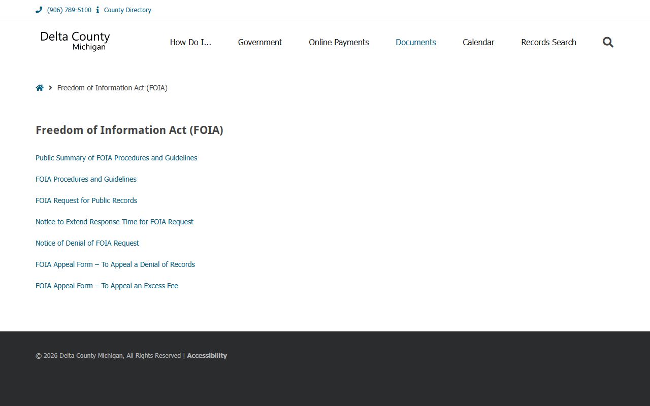 Delta County public records request FOIA form