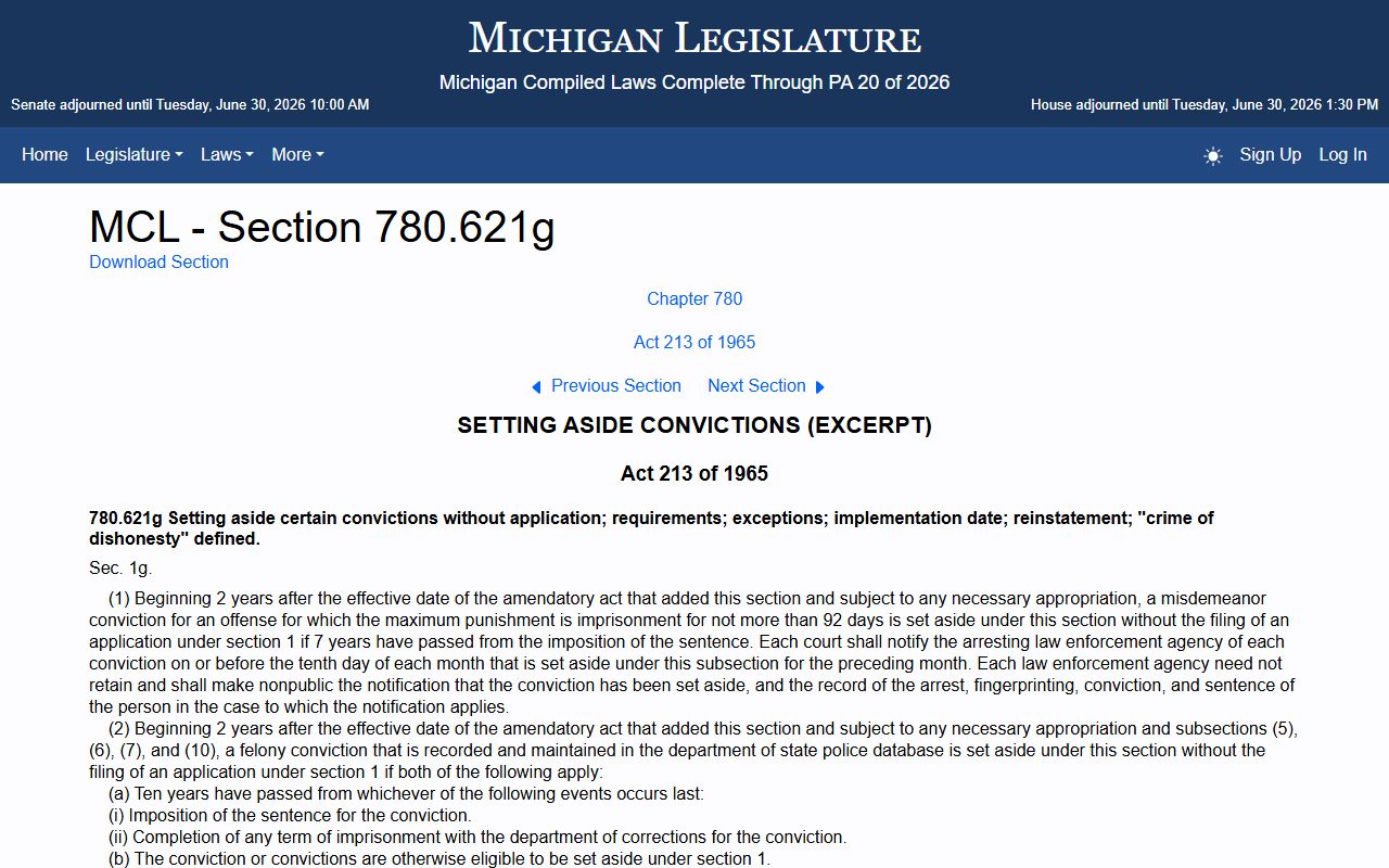 Delta County criminal court records automatic Clean Slate statute