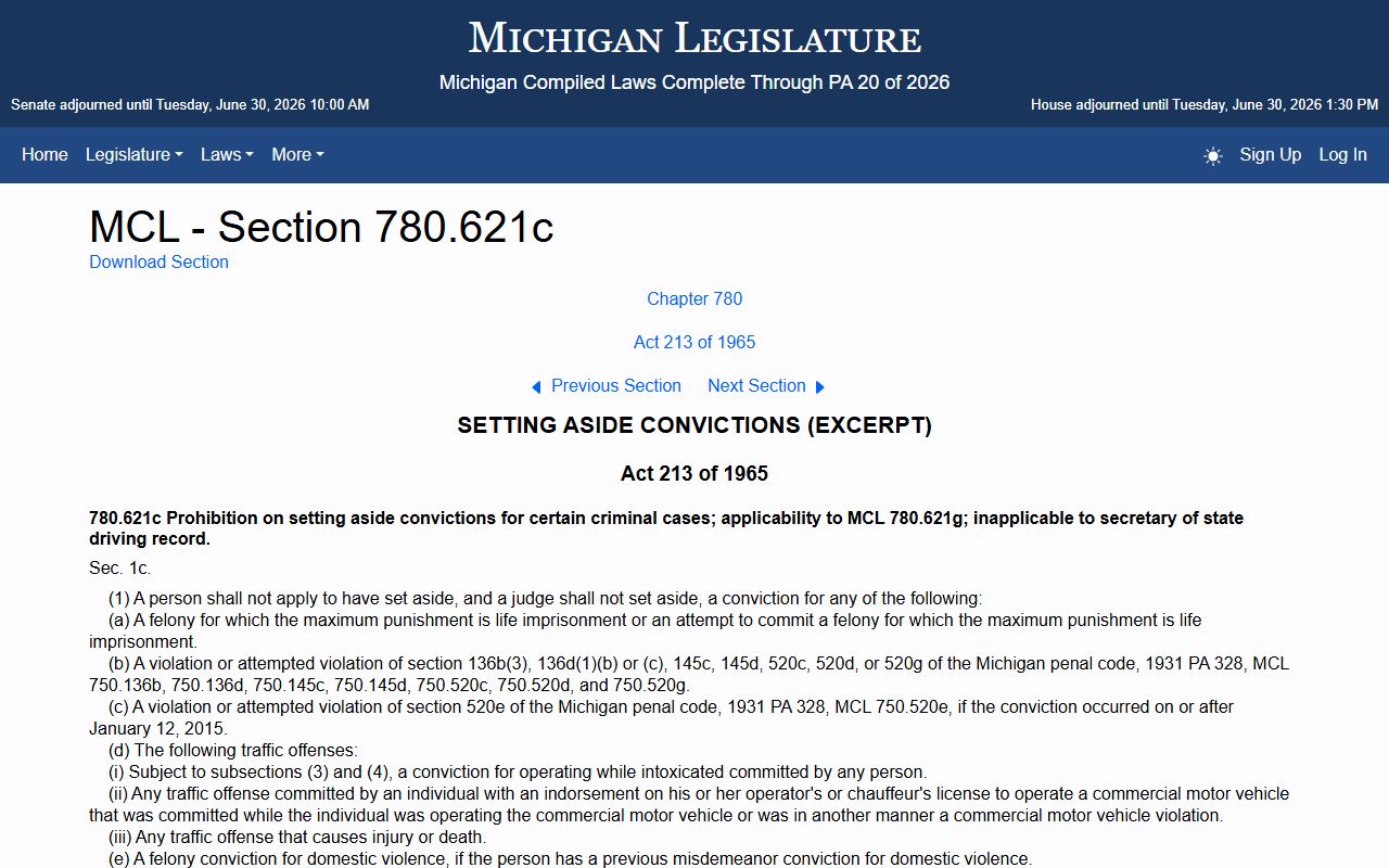 Delta County criminal court records set-aside exclusions statute