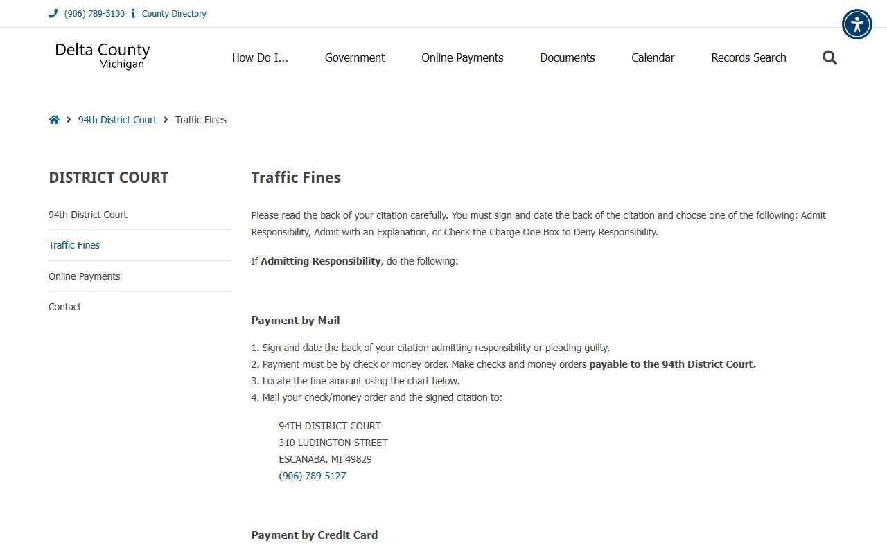 Delta County district court traffic fines and points schedule
