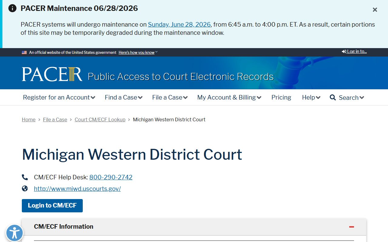Delta County federal court docket lookup on PACER