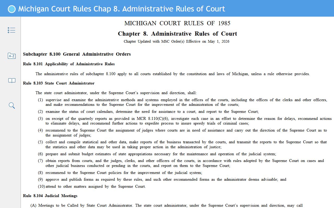 Delta County probate records sealing and court rule references