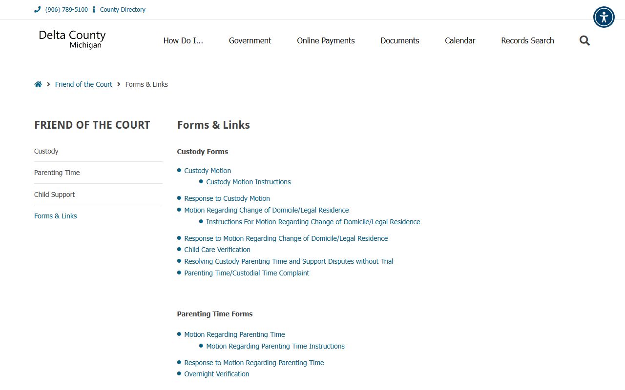 Delta County probate records forms and links resource